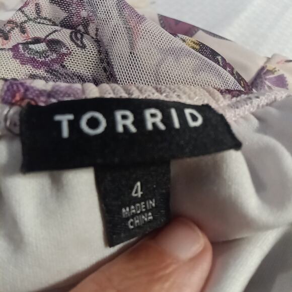 Torrid Women's Sleeveless Dress Floral Print, 26 4X, Lined Babydoll Tiered Boho - Picture 4 of 8